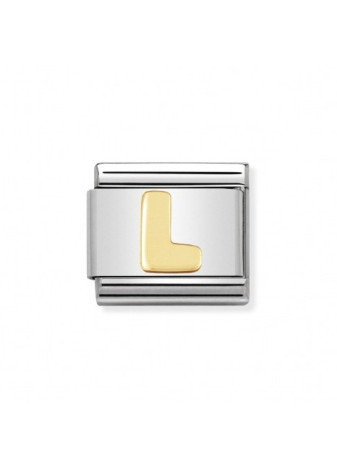 03010112 L letter Nomination staal met goud