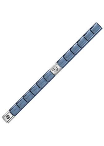 .Basisband Nomination blauw nieuw met Style Icon Link en zilveren schakel