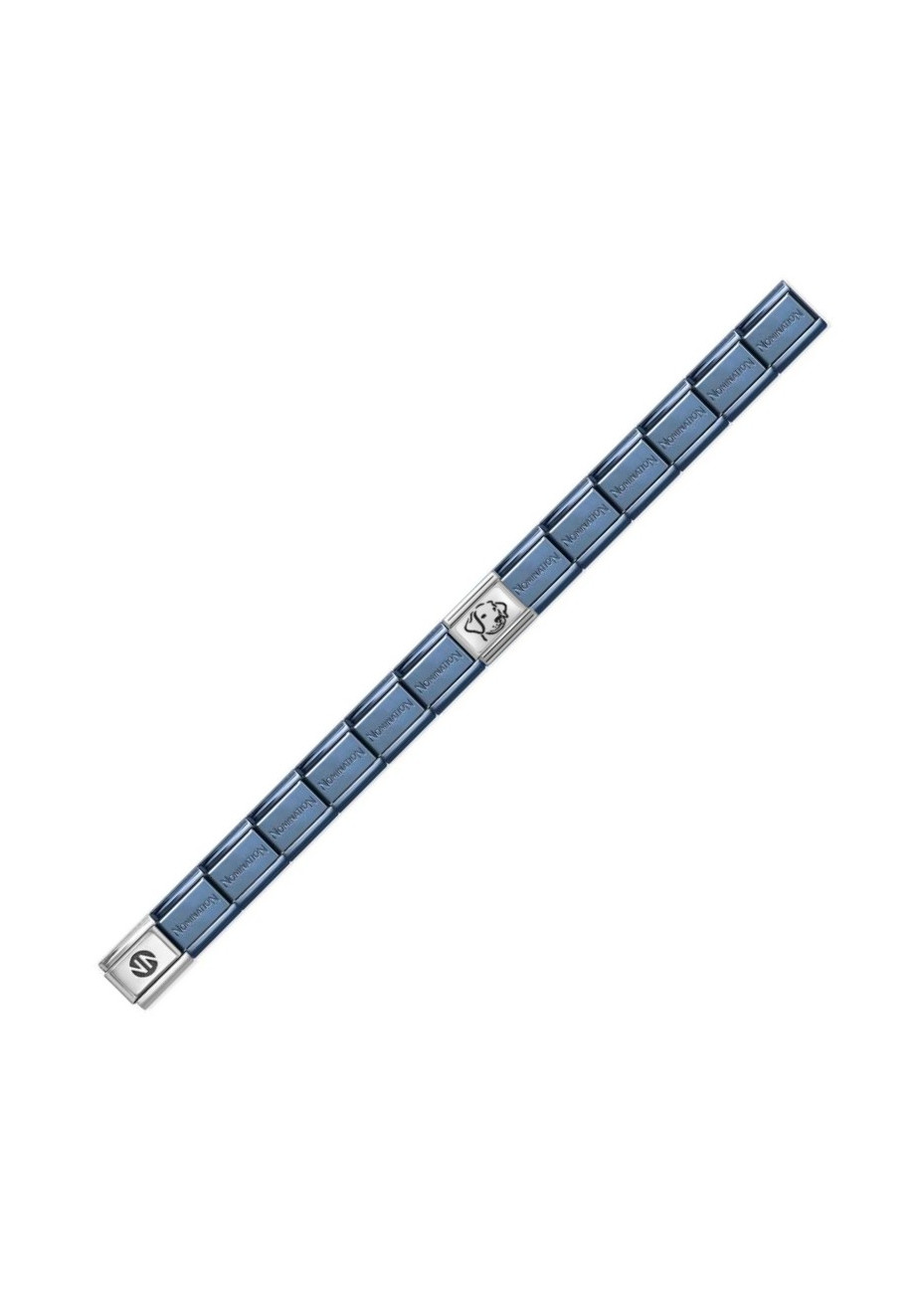 .Basisband Nomination blauw nieuw met Style Icon Link en zilveren schakel