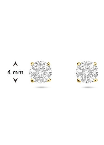 0529-050 Gouden oorknoppen met 0.50 crt. labgrown briljant 4-poots chaton 40.31982