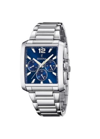 F20635-2 rechthoekig herenhorloge Festina blauw chrono
