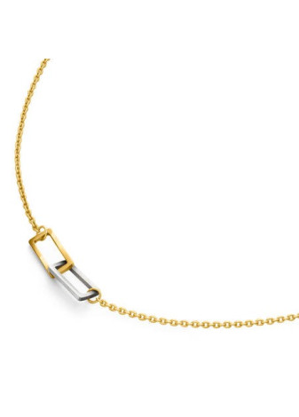 08092-02 Bicolour verguld titanium collier boccia 49 cm