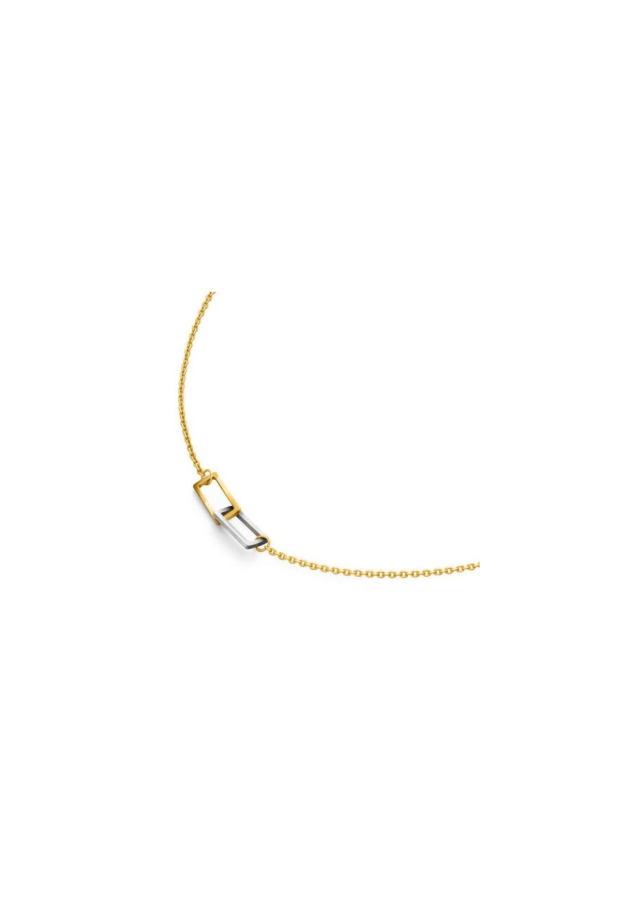 08092-02 Bicolour verguld titanium collier boccia 49 cm