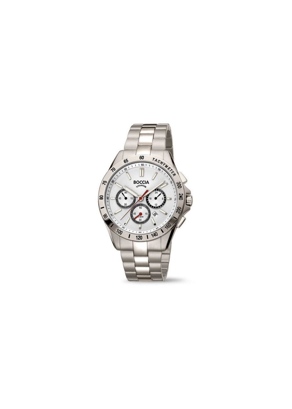 3733-01 Eenvoudig sportief titanium heren-chrono Boccia
