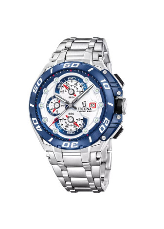 F20754-1 Heren Chrono Bike Festina staal-blauw
