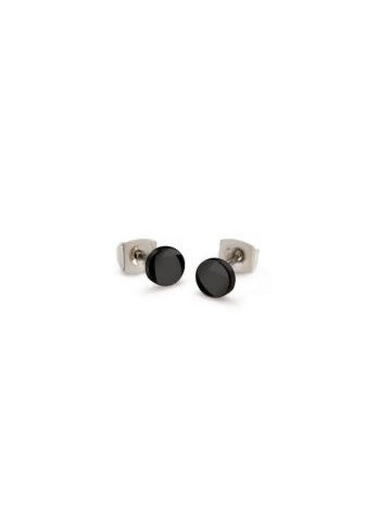 05015-04 Boccia titanium met zwart keramiek eenvoudige oorknoppen