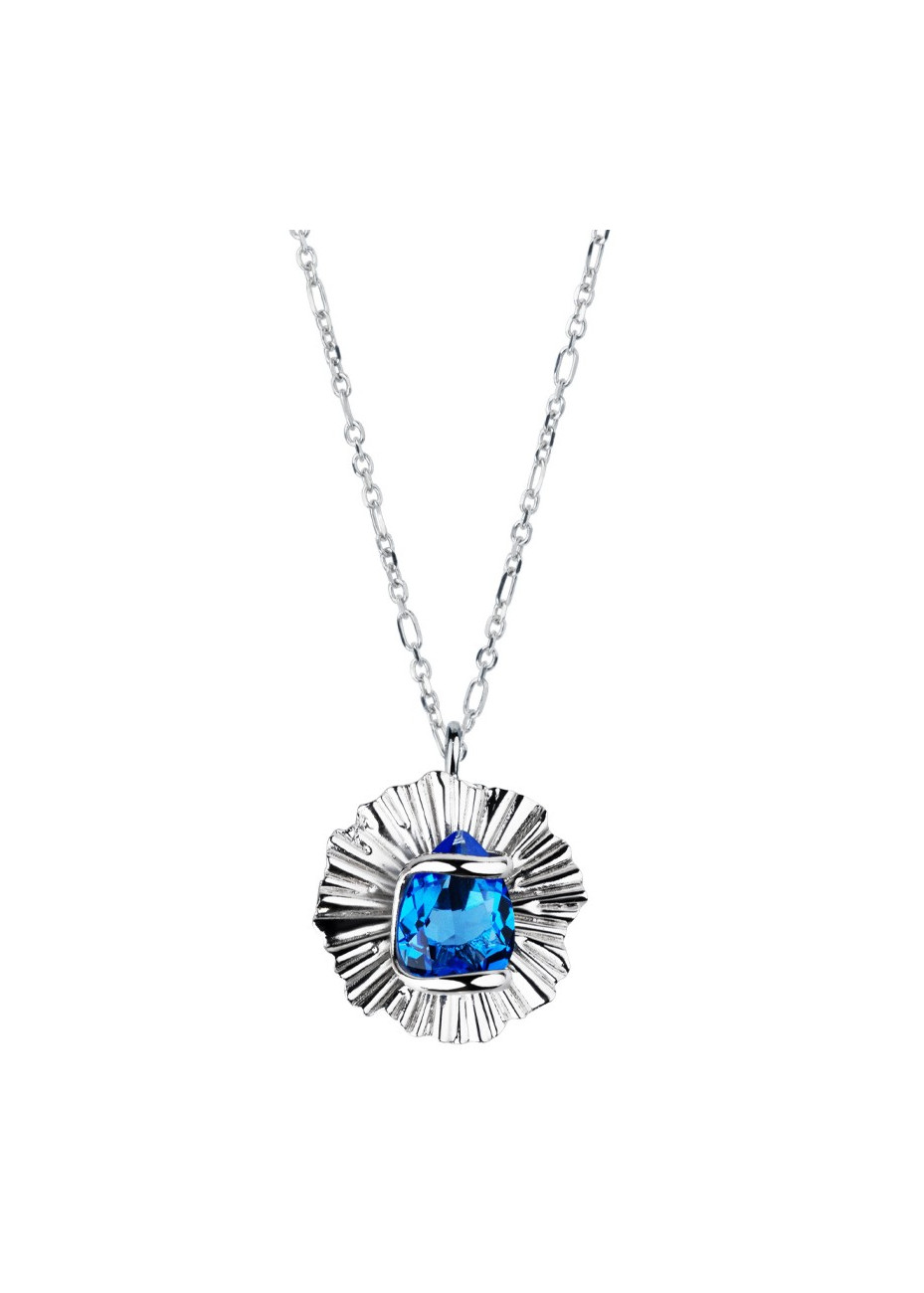 Soleil Sapphire RHSNDSACSO Andrea Marazzini gerhodineerd stalen hanger met collier