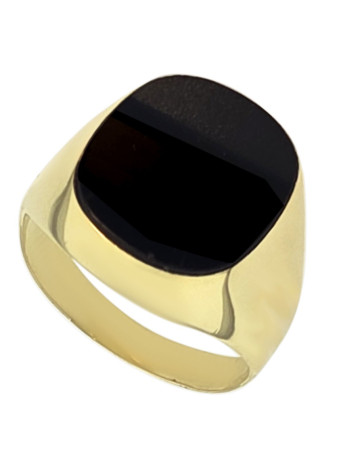 .4.7 gram 8 krt zegelring met onyx grote maat 22