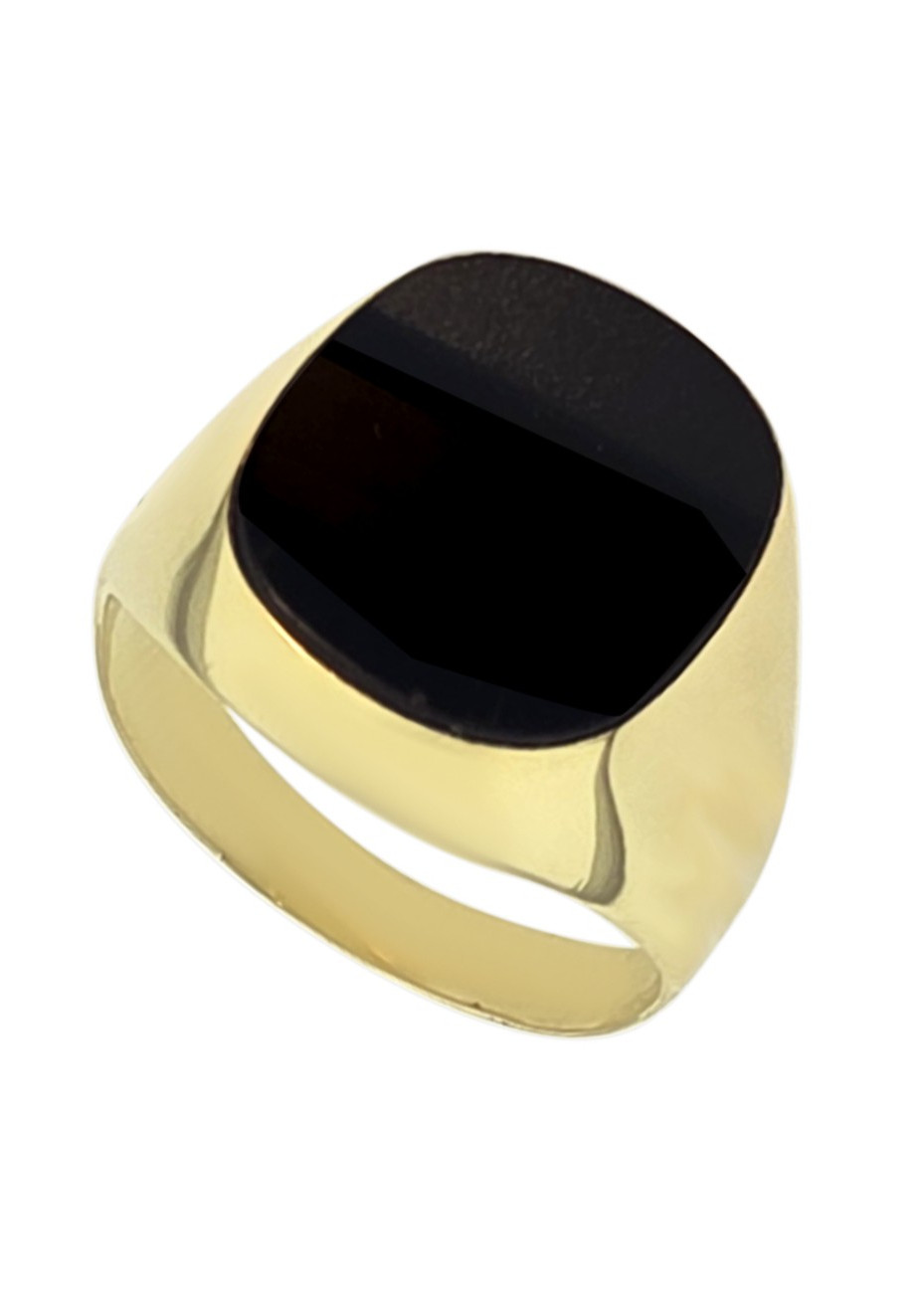 .4.7 gram 8 krt zegelring met onyx grote maat 22