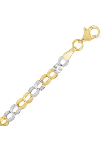 Armband GA0258-19WRSM  bicolor gouden armband 4mm x 19 cm