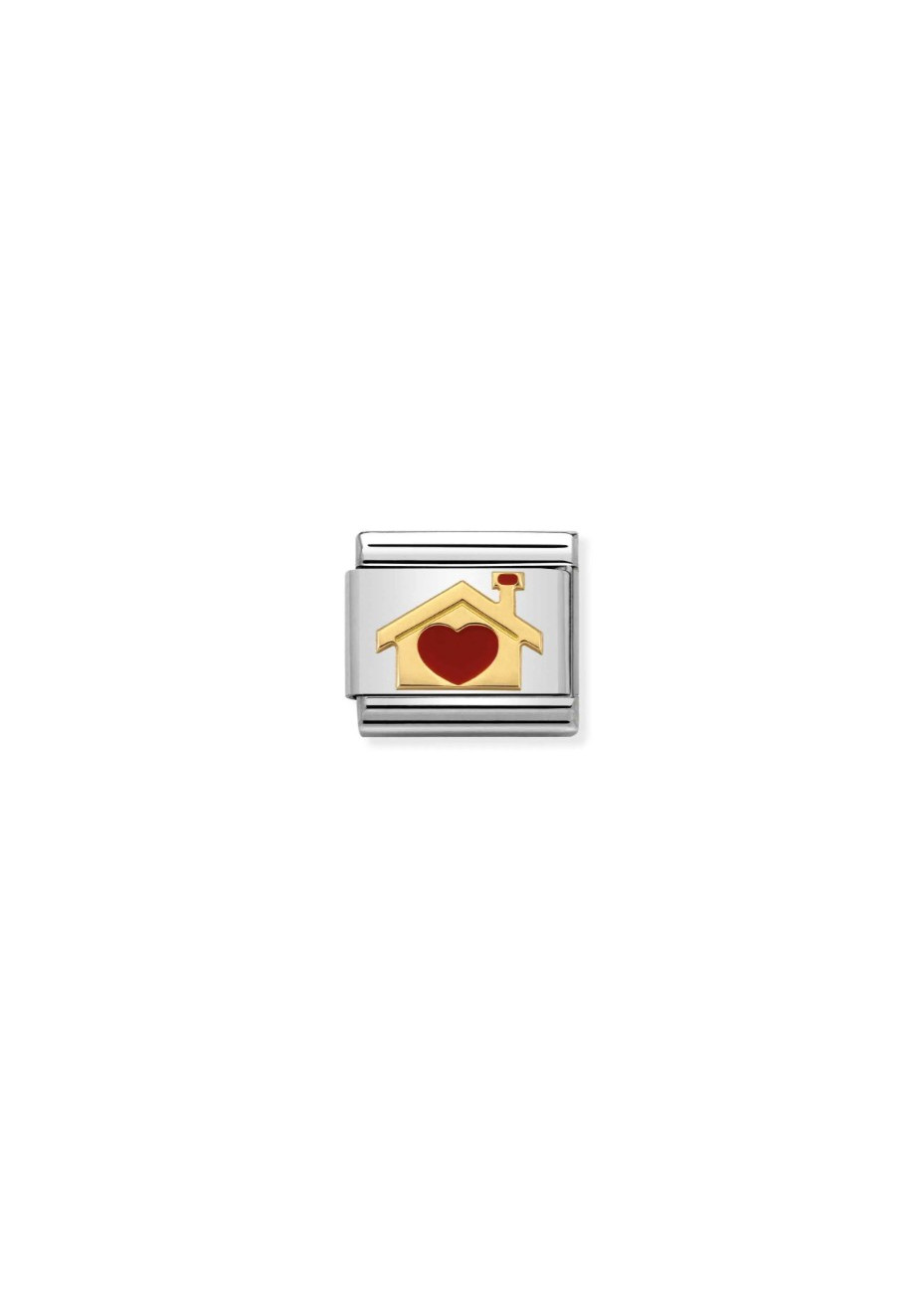 03028307 Nomination charm huis hart rood emaille