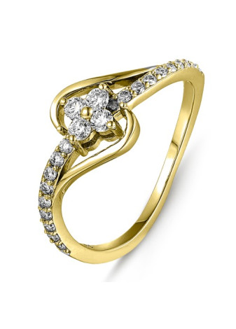 0669-032 damesring 9 krt met 0.32 crt labgrown briljant mt 56 909-008-1-3-56