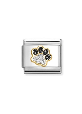 03022022 Hondepoot gold glitter zwart-wit Nomination