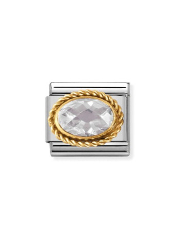 030602010 Nomination zirconia wit schakel goud