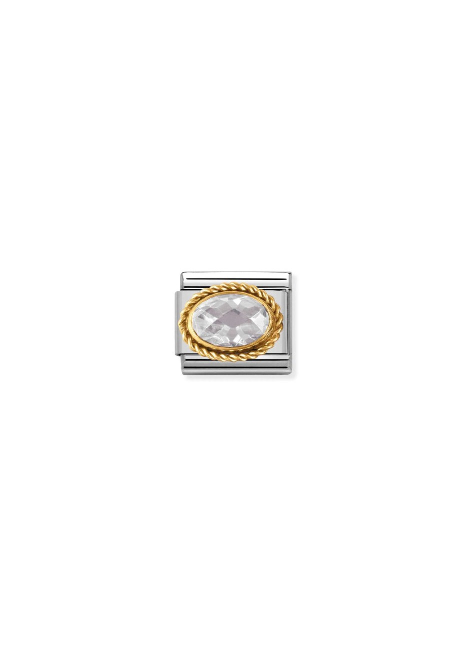 030602010 Nomination zirconia wit schakel goud