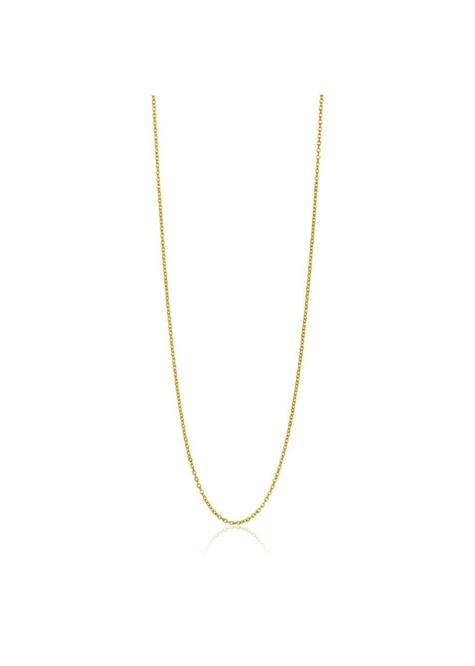 ZGLA42-09 42cm ZINZI Gold 14 krt anker ketting 0,9mm breed geschikt voor hanger