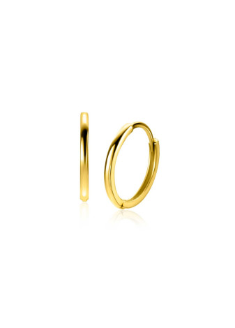 ZGO524 12mm ZINZI Gold 14 karaat gouden oorringen scharniersluiting 10x1.2mm