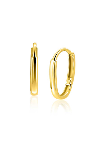 ZGO565 13mm ZINZI Gold 14 krt gouden oorringen ovaal klapslot 13mmx1.9mm