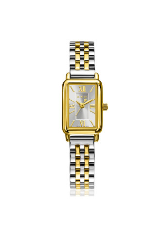 ZIW2833 ZINZI Small Elegance bicolor horloge  rechthoekige kast bicolor 22mm extra dun