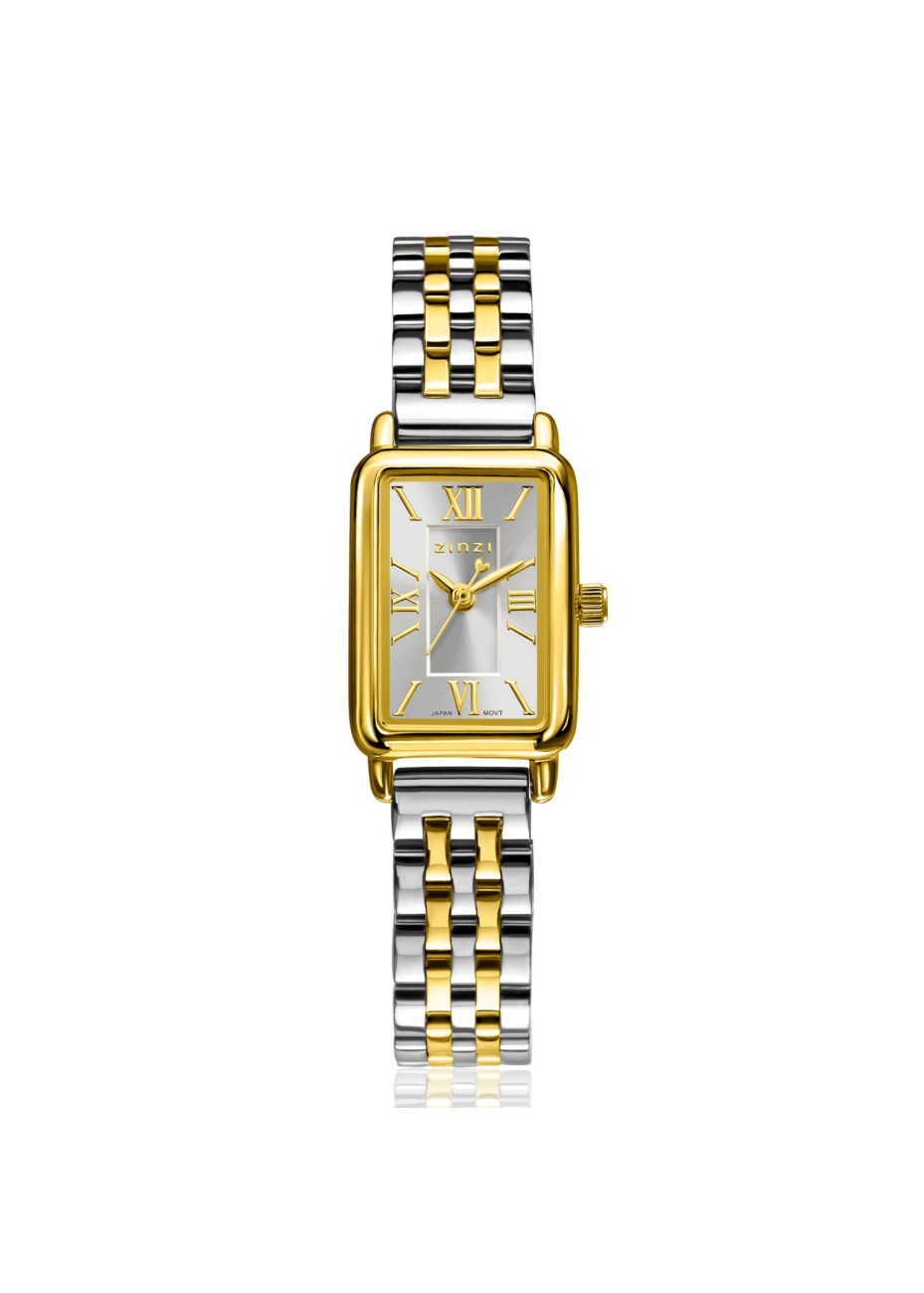 ZIW2833 ZINZI Small Elegance bicolor horloge  rechthoekige kast bicolor 22mm extra dun