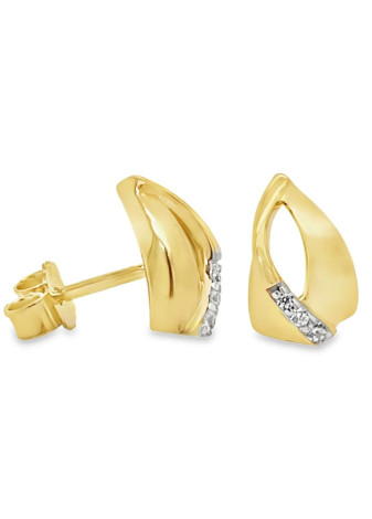Oorknoppen GO2609 klassiek elegant goud met zirconia
