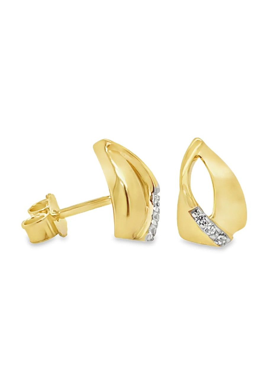 Oorknoppen GO2609 klassiek elegant goud met zirconia