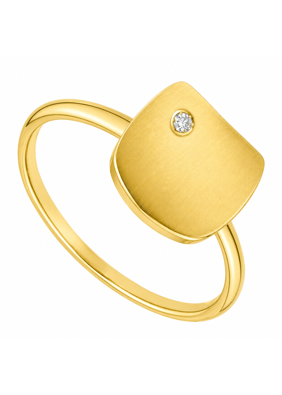 .2.3 gram damesring goud met vierkant applique en zirconia mt 17.75