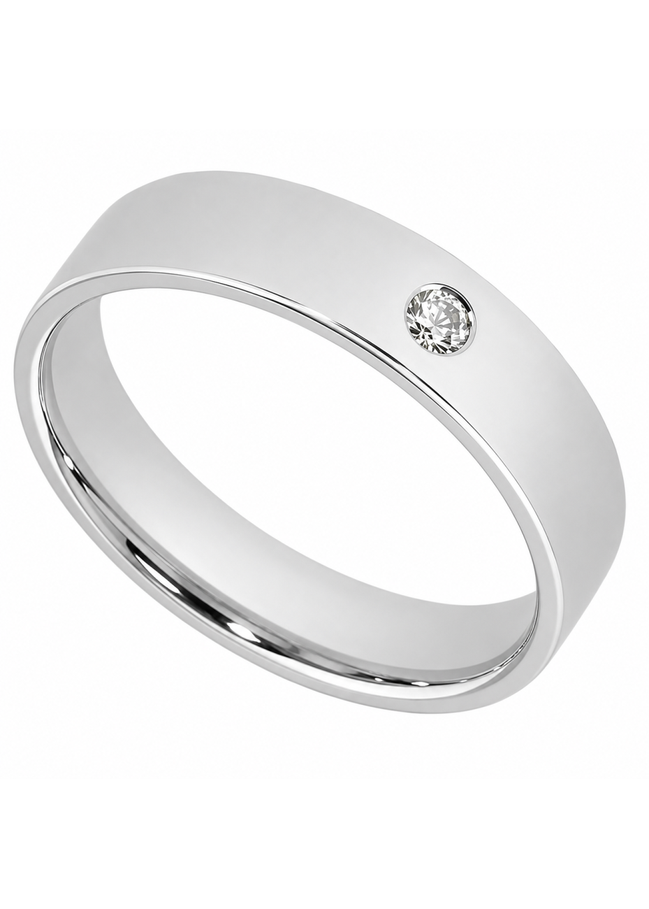 .6.3 gram witgouden trouwring met 0.06 crt briljant 5 mm mt 20