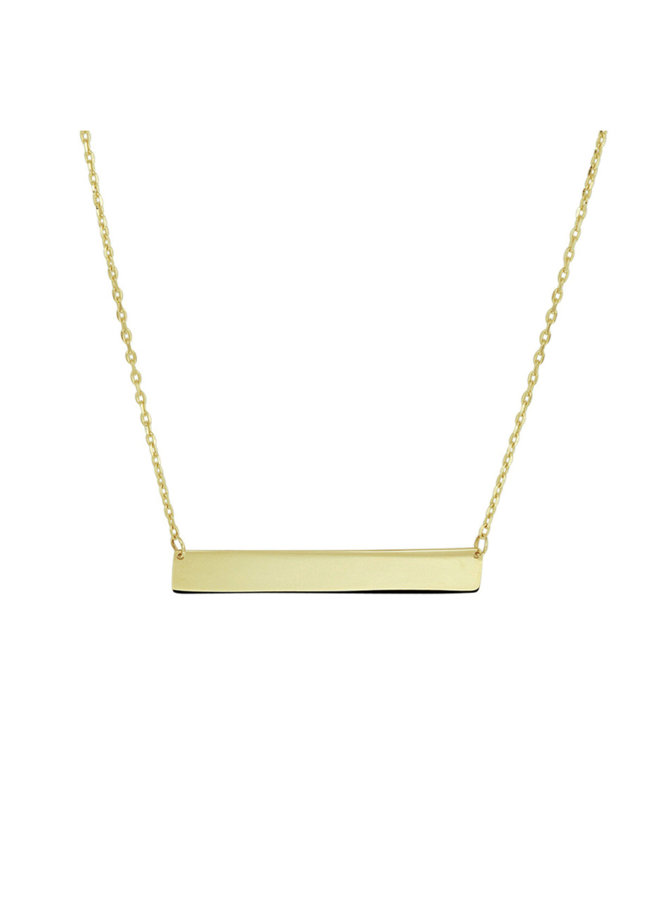 .2.2 gram Gouden collier 45 cm met dwarse plaat kan gegraveerd