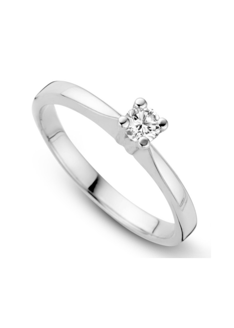 .2.5 gram witgouden damesring solitair met 0.10 crt. briljant