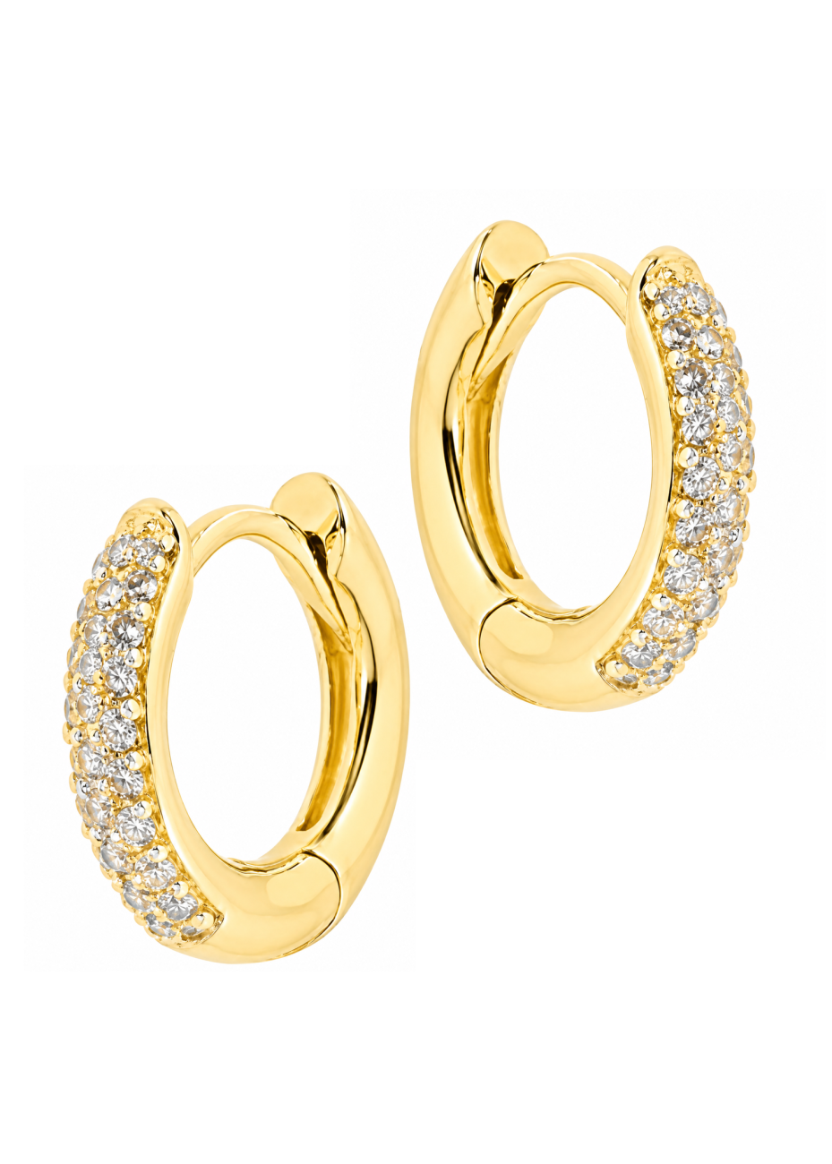 .2.3 gram ronde kleine oorringen met zirconia 2.3x12.5 mm