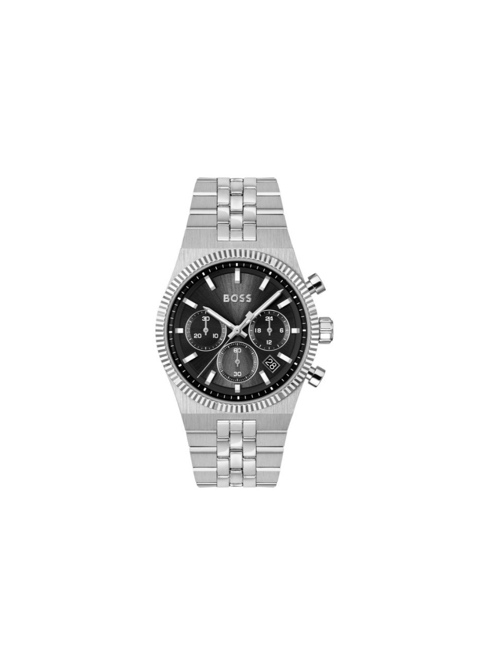 1514307 Boss herenhorloge Candor Prime 41 mm stalen band zwart chrono