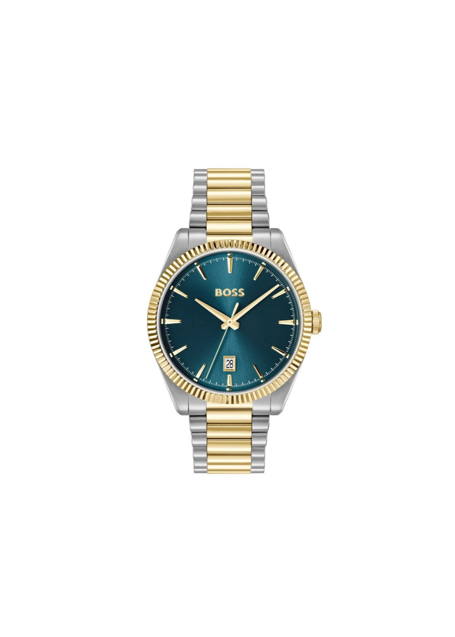 1514311 Boss herenhorloge Cheswick 40 mm bicolour band groen 5 ATM