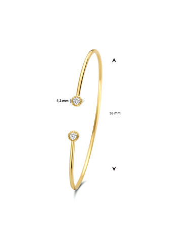 0999-019 Gouden bangle met 0.19 crt. briljant