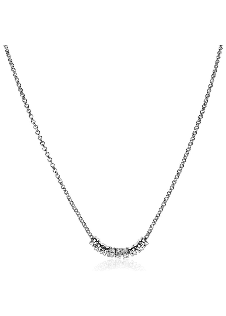 MVC22 Mart Visser by ZINZI zilveren ketting 45cm ronde schakels zirconia