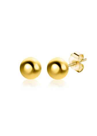 ZGO394 4mm ZINZI Gold 14 krt gouden glanzende bol oorknoppen 4mm