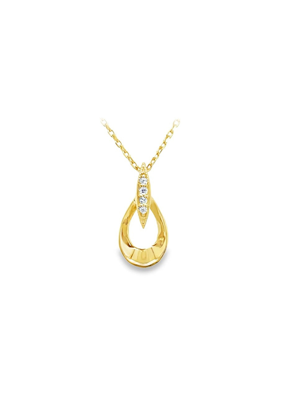 Hanger GH2515 Goud druppelvorm zirconia
