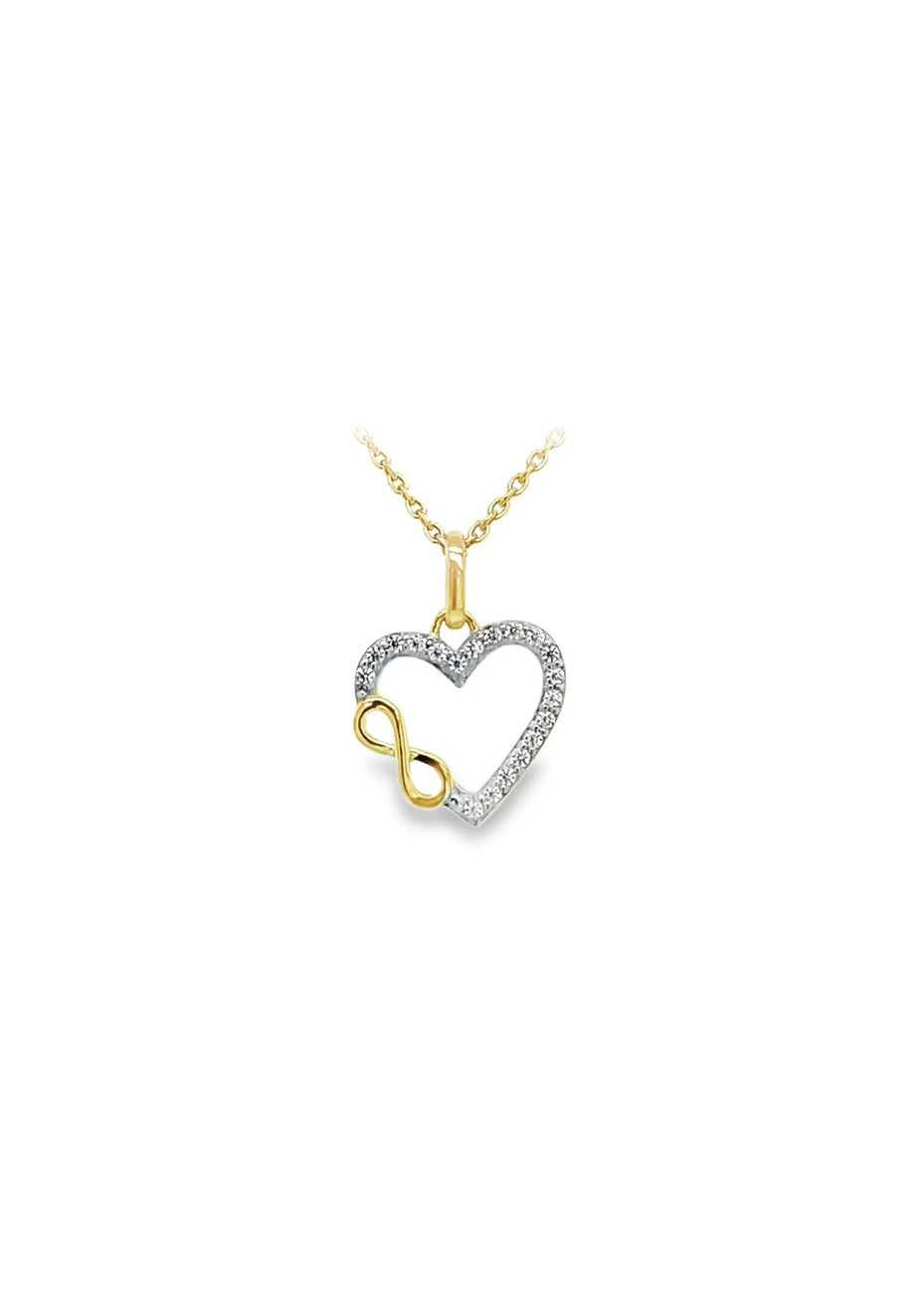 Hanger GH2608 Hart Infinity bicolour goud zirc