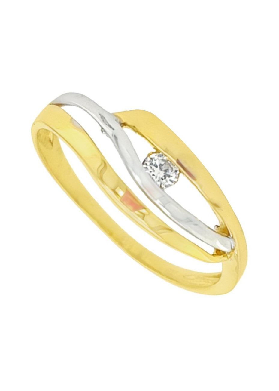 Damesring GR1288-55 Bicolor gouden ring Fantasie met zirkonia