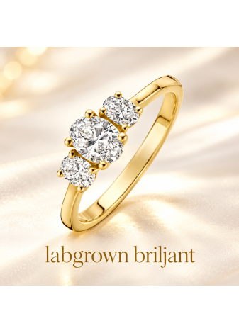 .1429-080 Damesring goud met 0.80 crt. labgrown diamant 40.37006