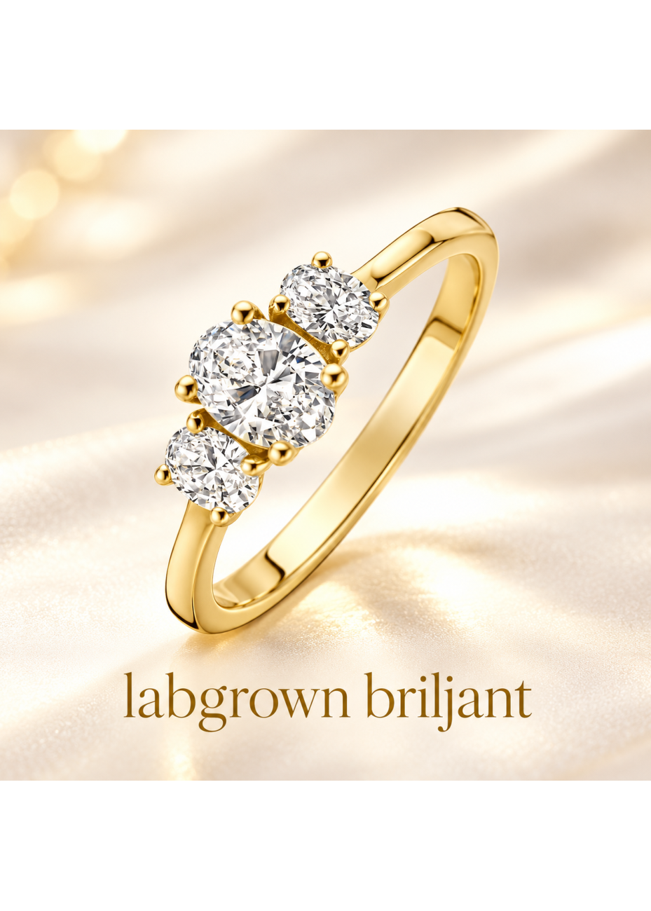 .1429-080 Damesring goud met 0.80 crt. labgrown diamant 40.37006