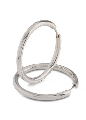 05073-01 Gladde titanium oorringen Boccia 30 mm