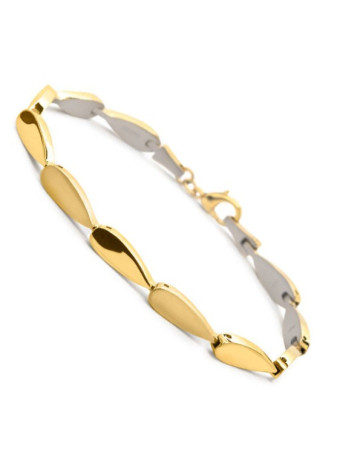 03052-03 Druppelvormige armband verguld titanium Boccia