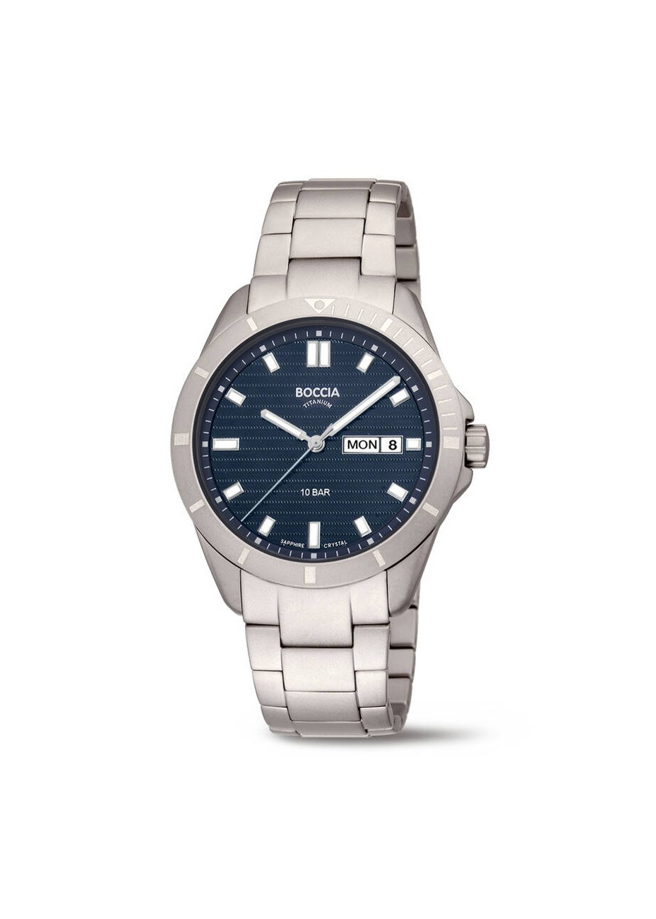 3685-02 Stevig herenhorloge titanium saffierglas 10 atm Boccia