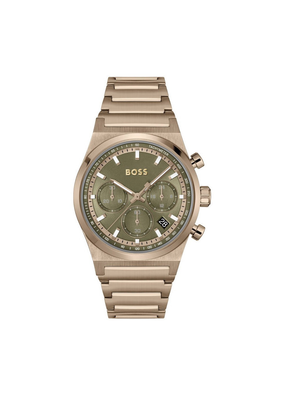 1514222 Boss herenhorloge Candor Chrono 41 mm stalen band brons 5 ATM