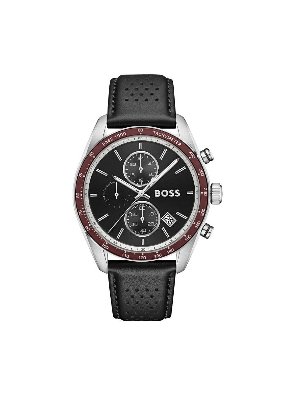 1514343 Boss herenhorloge Grand Prix Vites 44 mm leren band bruin 5 ATM