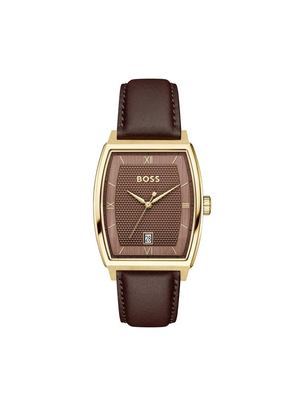 1514352 Boss herenhorloge Principle Ark 39 mm leren band bruin 3 ATM