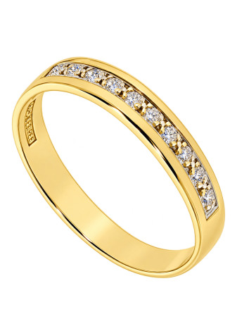 .2.6 gram Losse gouden trouwring met briljant 3.8 mm mt 19