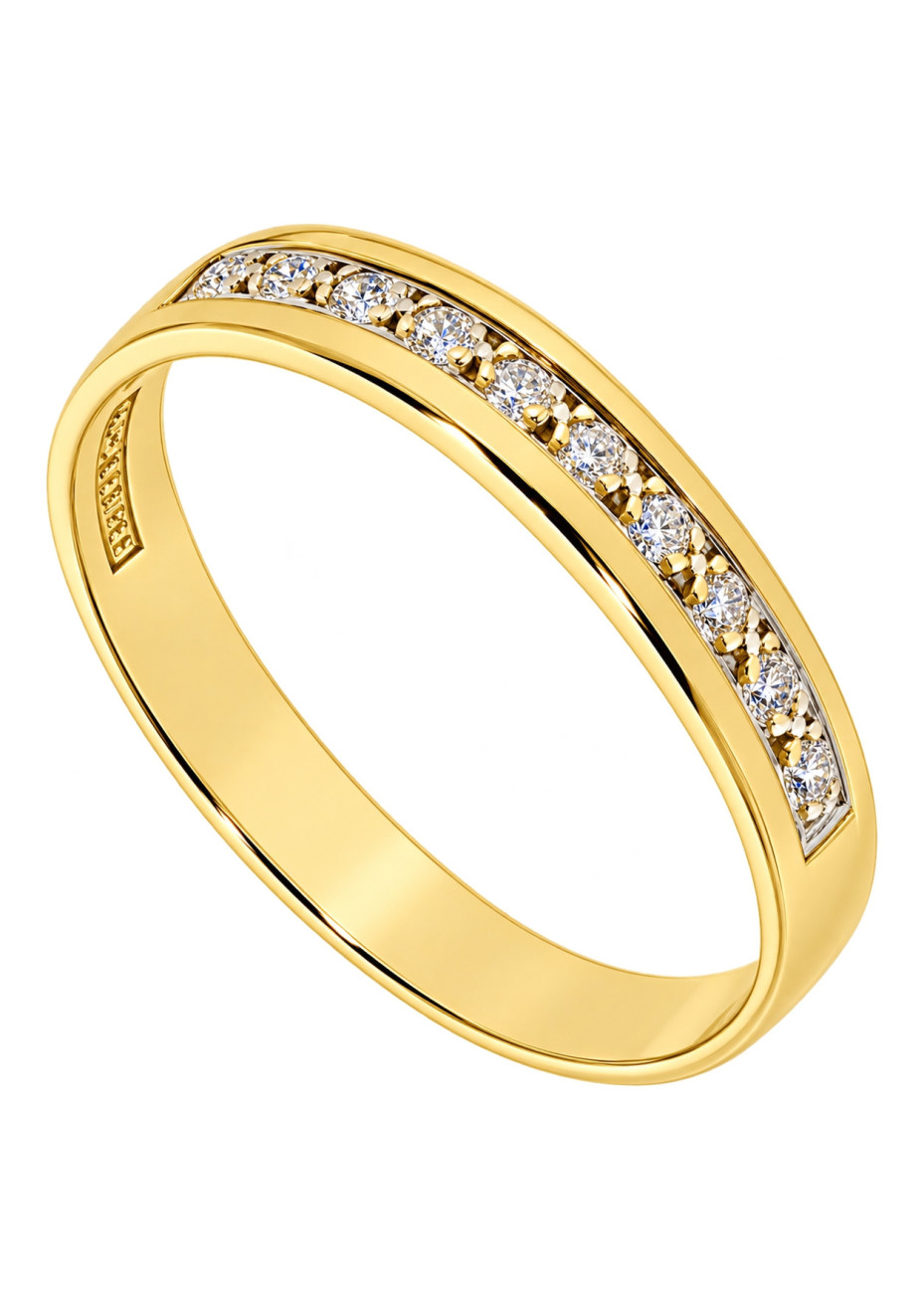 .2.6 gram Losse gouden trouwring met briljant 3.8 mm mt 19