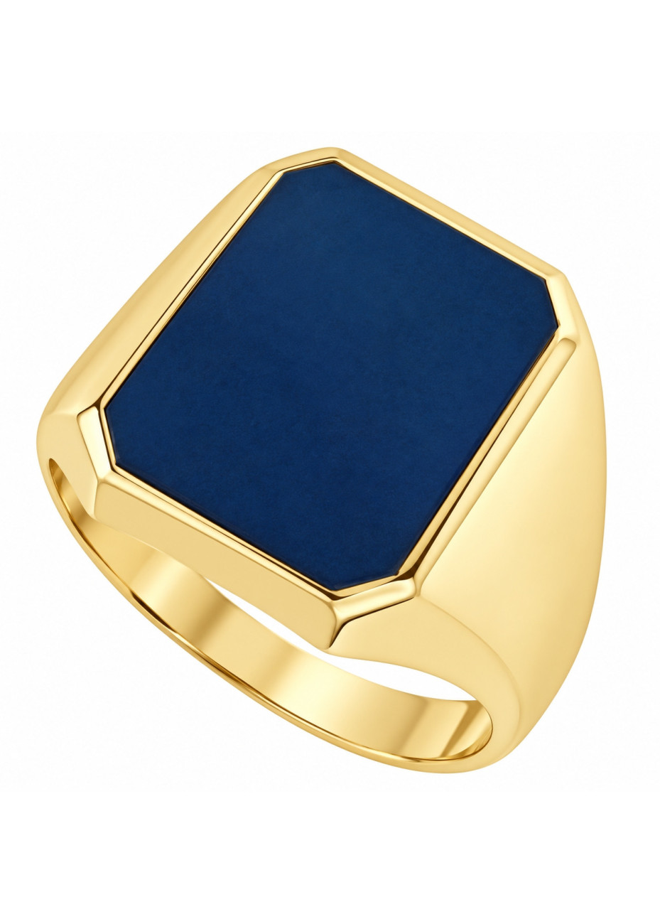 .7.0 gram holle gouden zegelring herenring met blauwe lagensteen mt 20.25